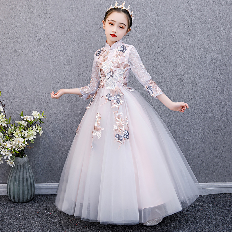 2020春夏新款兒童禮服公主裙兒童走秀鋼琴演出服女童小主持人禮服