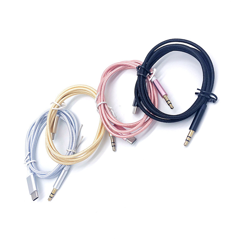 AUX audio line Type-c to 3.5 to switch to listen to songs navigation conversion line car speaker Android round mouth