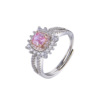 Golden tourmaline one size ring, accessory, diamond encrusted, pink gold, internet celebrity