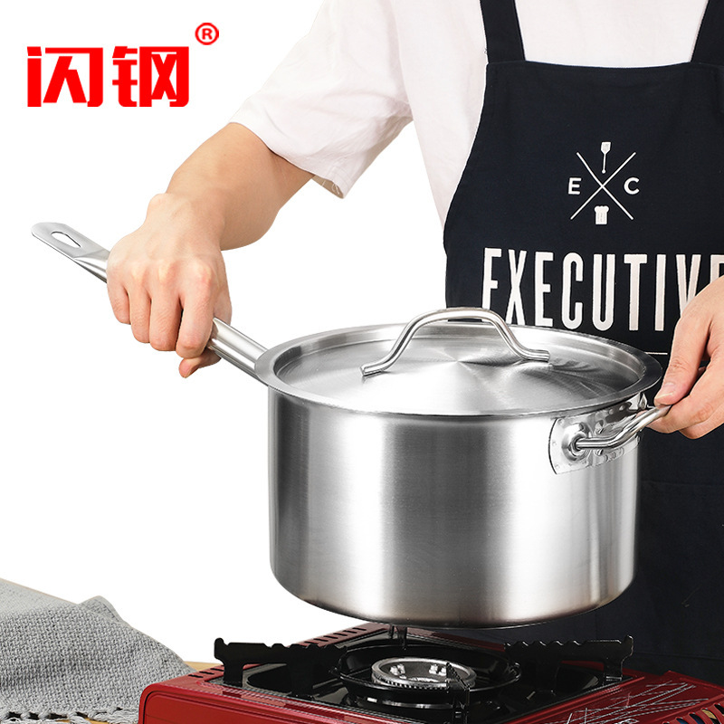 Stainless Steel Composite Bottom Single Handle Juice Pot Thick Bottom Milk Pot Baking Commercial Boiling Sugar Sauce Cooking Soup Pot for Induction Cooker Stainless Steel Composite Bottom Single Handle Juice Pot Thick Bottom Milk Pot Baking Commercial Boiling Sugar Sauce Cooking Soup Pot for Induction Cooker
