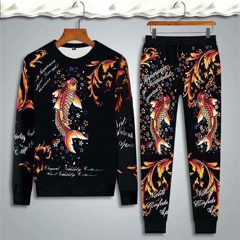 Men's Clothing fashionable sweater, handsome and casual two piece suit_voghion.com
