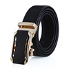 Metal men's leather belt for leisure, genuine leather