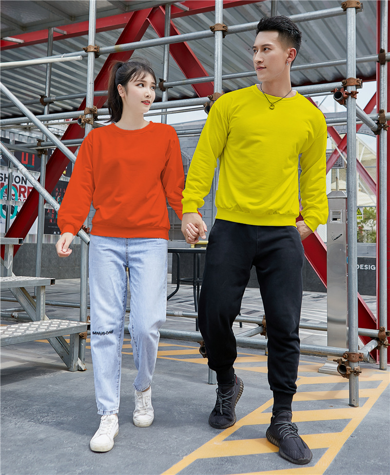 Hoodie Tops Type Daily Occasion Round Neck Neckline Women's Hoodie Long Sleeve Unisex Hoodies Simple Style Solid Color