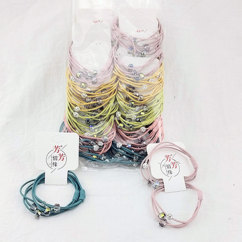 A3125 más de cristal accesorios banda de goma banda de pelo cuerda de pelo tocado 2 yuanes tienda de distribución al por mayor