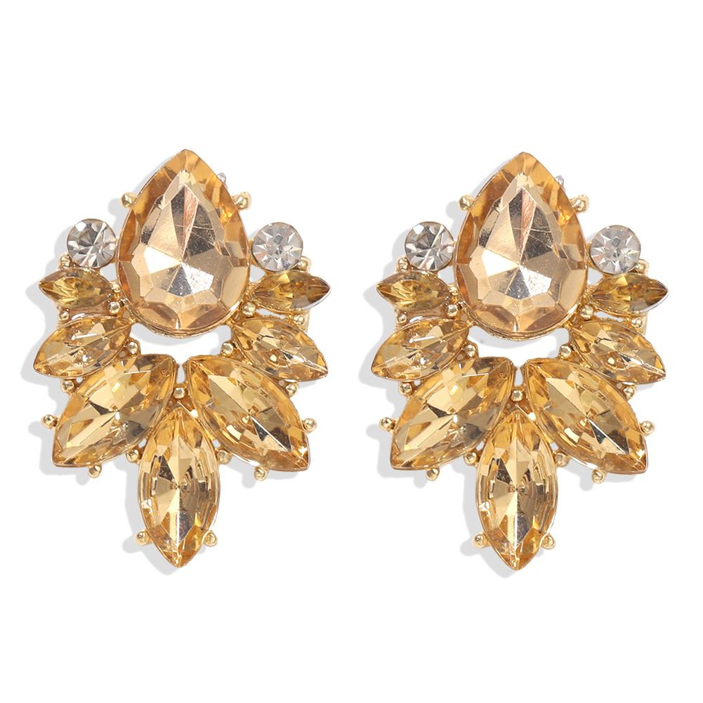 New Fashion Diamonds   Petals Water Drops Gemstones  Big Jewelry Earrings Nihaojewelry Wholesale display picture 10
