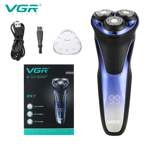 VGR electric shaver men's razor three-head USB electric beard razor washable Amazon new V-306
