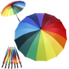 16 Bone Rainbow Umbrella Advertising Promotion Companies LOGO Printing straight rod umbrella solid -colored solar umbrella manufacturers spot wholesale