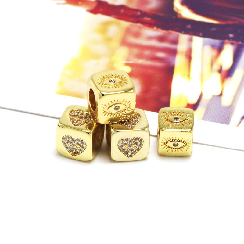 4g Weight Zircon Inlay Material Charms, Bracelets, Necklace Classification 1 Piece Quantity Holiday, Daily Occasion Copper Material Geometric, Devil's Eye, Heart Shape Pattern Women's Gender Plating, Inlay Design Basic, Modern Style, Classic Style Style Copper Plating Inlay Geometric Devil's Eye Heart Shape Zircon Charms Bracelets Necklace 6