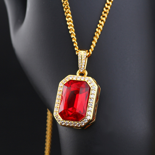 Retro brand square elegant pendant