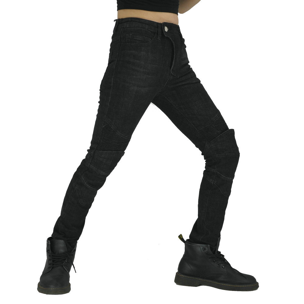LOONG BIKER motocicleta jeans retro slim Mujer motocicleta pantalones Harley estilo montar a prueba de caídas