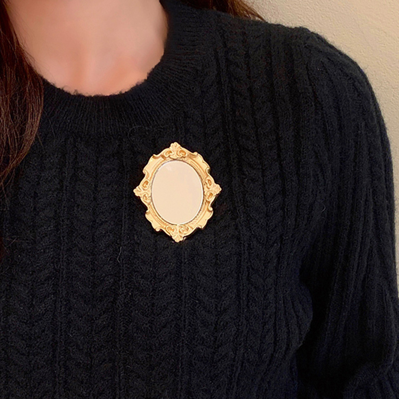 Simple Broche Sauvage Rétro Photo Cadre Baroque Bijou Cadre Photo Miroir Broche Nihaojewelry Gros display picture 11