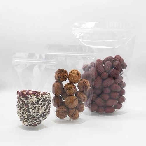 Manufacturer high-definition transparent self-standing bag food packaging ziplock bag flower tea nut sealing bag dry goods sealing bag