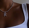 Necklace with letters, chain hip-hop style, pendant, suitable for import, simple and elegant design