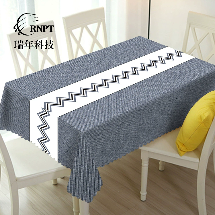 RNPT Ruinan [Новый продукт Hot] Серо-синий волнистый скатерть простой скандинавский скатерть водонепроницаемая скатерть из ПВХ