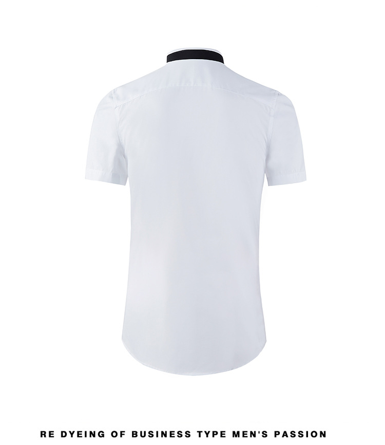 Áo sơ mi ngắn tay nam cổ nhọn thêu tia chớp, dáng ôm, chất cotton thoáng mát — Màu đen chi tiết 8