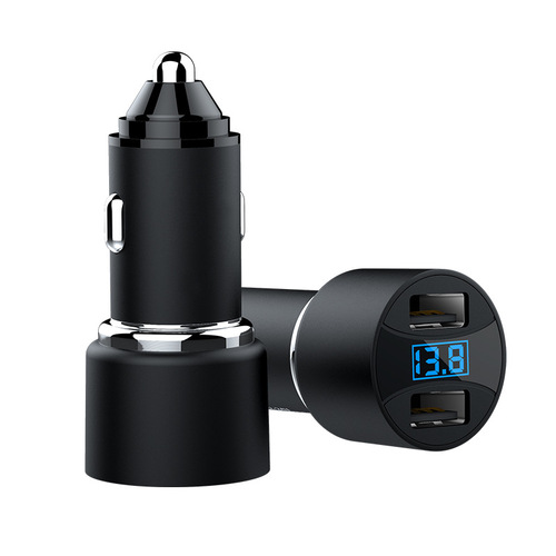 Multi-port car charger super fast charging cigarette lighter car dual usb truck digital display charging head car charger wholesale