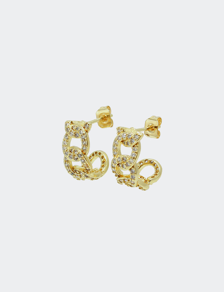 Fashion Gold-plated Zircon Earrings Wholesale display picture 7