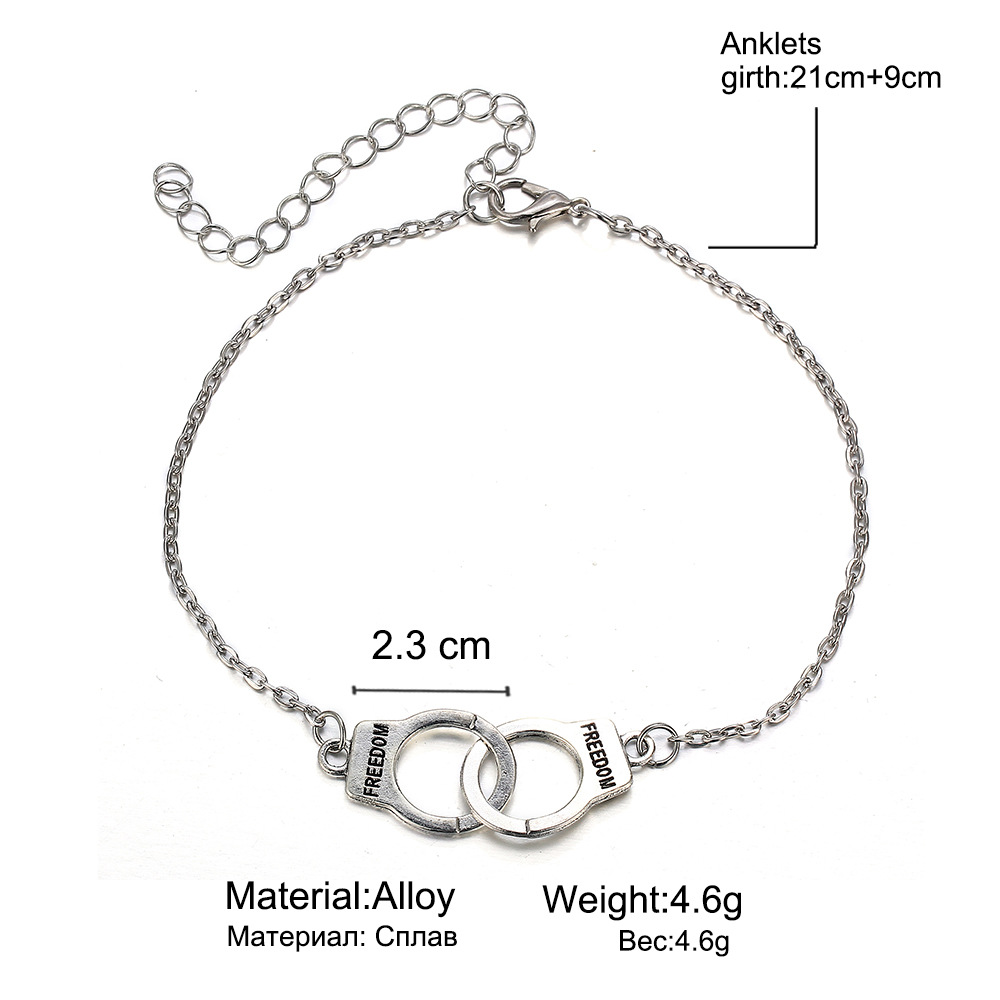 New Handcuffs Anklet Retro Simple Alloy Adjustable Anklet display picture 1