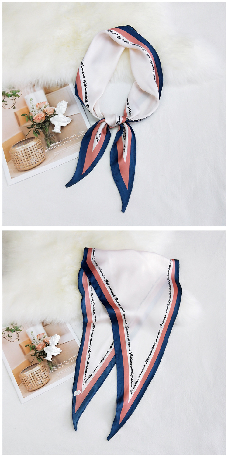 New Twill Letter Diamond-shaped Small Silk Scarf display picture 19