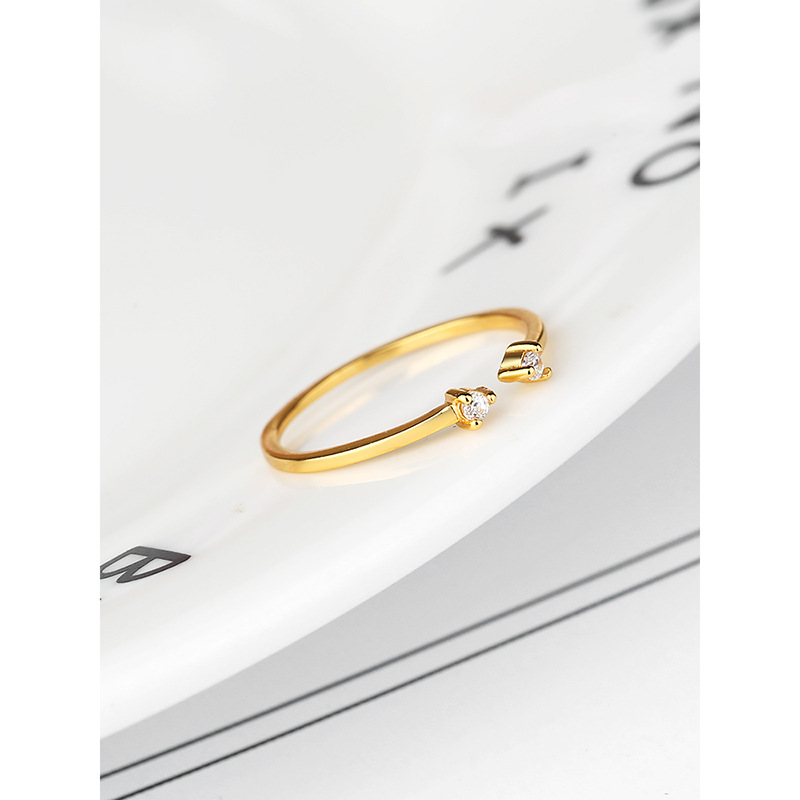 Women'S Gender 925 Sterling Silver Zircon Round Open Ring