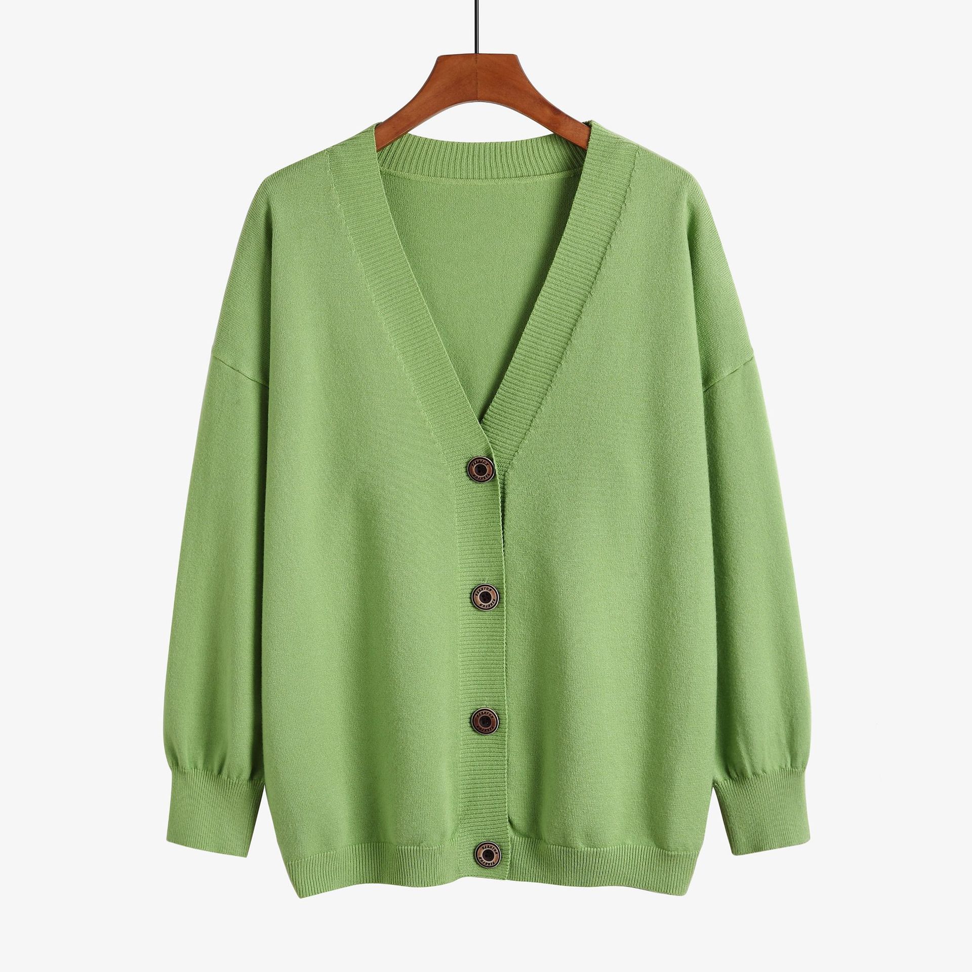 GraceChic Damenpullover Herbst/Winter 2020, lockerer, lässiger Strickpullover mit V-Ausschnitt und langen Ärmeln, Übergröße, auf Lager_voghion.com