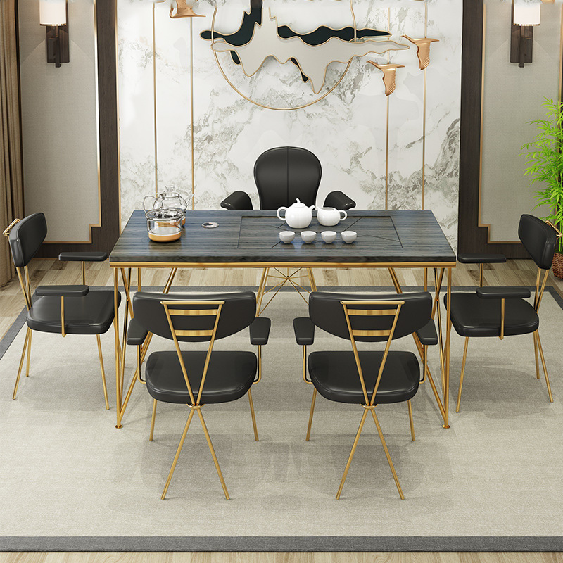 Tea tables and chairs combination Modern simplicity Kung Fu tea table household Tea table Office natural Marble Make tea