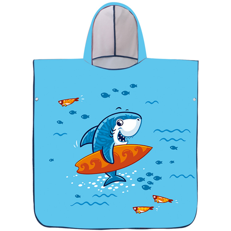 Toalla de baño para niños capa de dibujos animados con capucha bebé absorbente de secado rápido albornoz de natación niño playa toalla de playa portátil