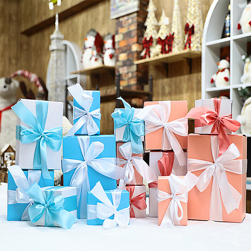 Christmas Gift Box Set – 7-Piece Decorative Stackable Present Boxes For Tree Skirt Displays, Window Props & Holiday Scenes_voghion.com