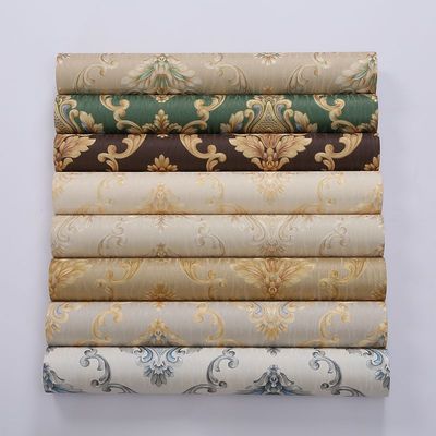 深咖色3D欧式墙纸奢华大气 餐厅工程酒店服装店 PVC压纹防水壁纸|ms