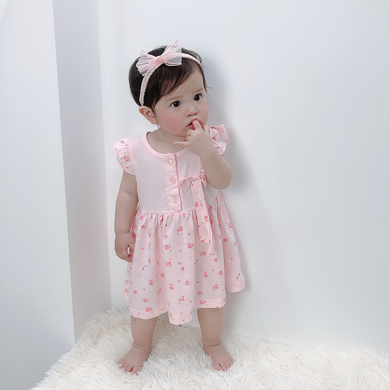 Summer Children&#39;s Clothing Sweet And Cute Full Printed Vest Dress Wholesale display picture 3