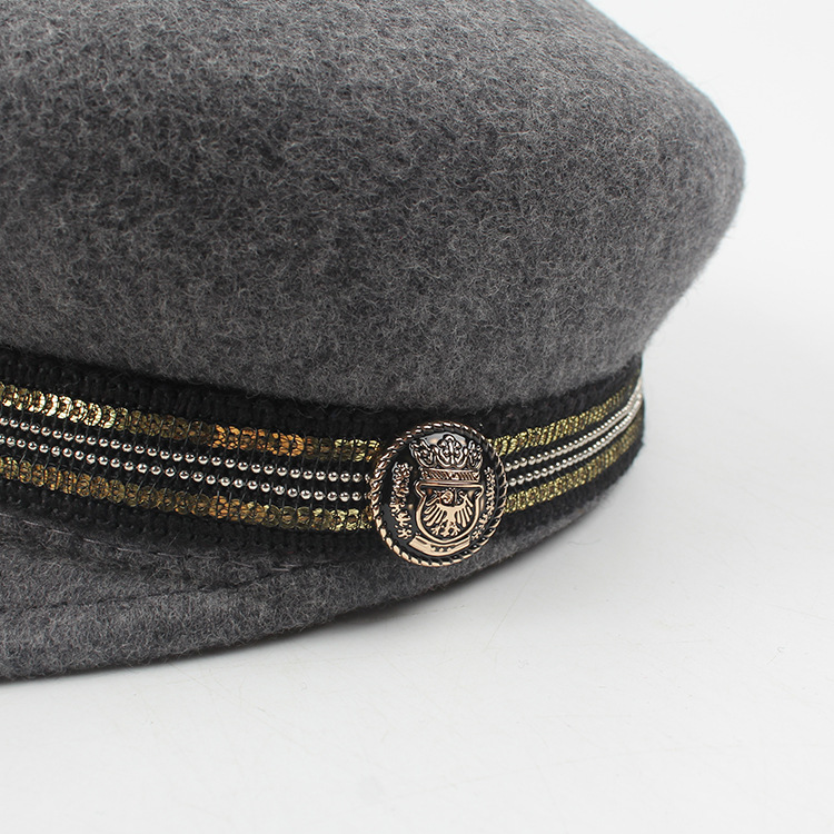 New Wool All-match Fashion Navy Hat display picture 3