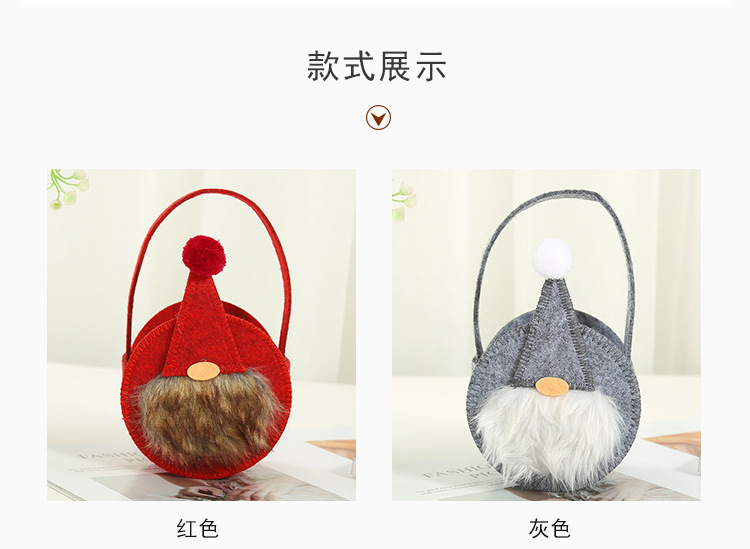 Christmas Non-woven Santa Claus Round Tote Candy Decoration Bag Wholesale Nihaojewelry display picture 4