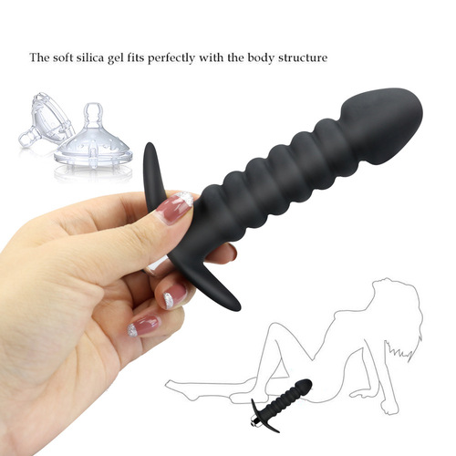 Adult products wholesale threaded vibrating silicone anal plug female masturbation device gay supplies AliExpress