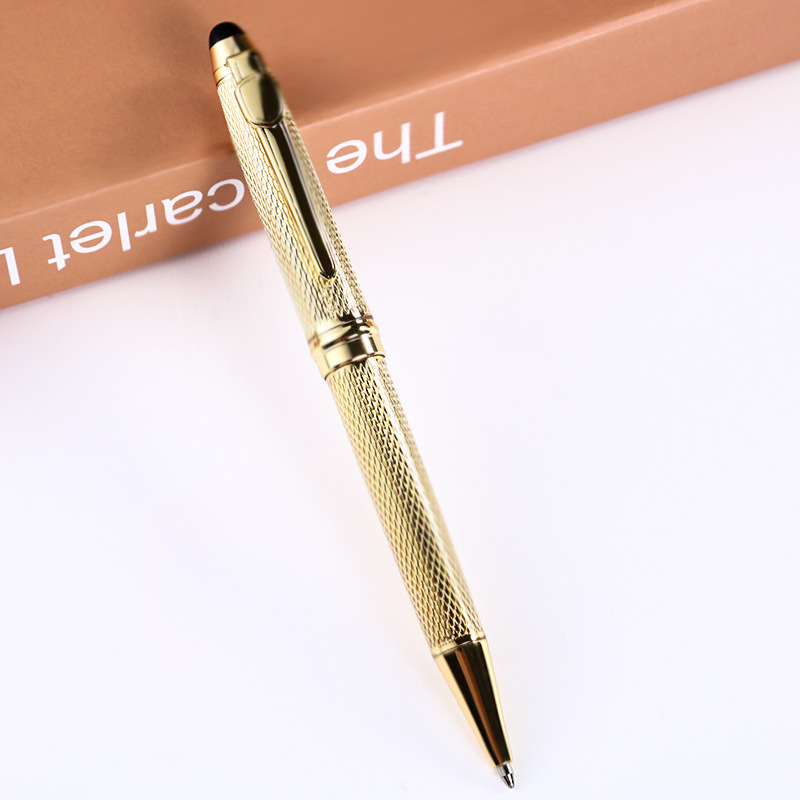 Fabricante de negocios Bolígrafo De Metal pluma de fibra de carbono bolígrafo de oro blanco Taiwán movimiento condensador bolígrafo impresión
