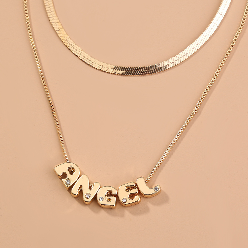 New Hot-selling Fashion All-match Detachable Letter Multilayer Clavicle Chain Necklace Wholesale display picture 5