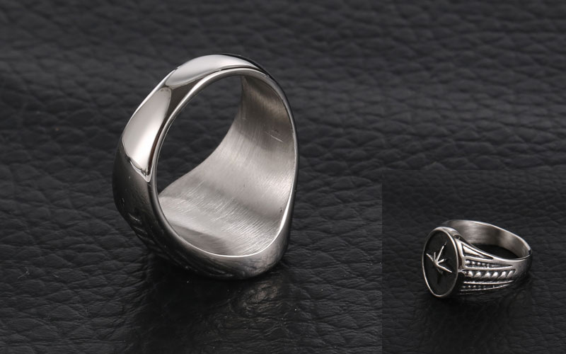 Rings Classification Vintage Style Star Titanium Steel Polishing Men's Rings Punk Rings