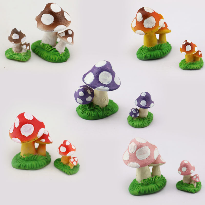 크리 에이 티브 zakka 목가적 인 미니 만화 장식 장식 조경 장식품 작은 버섯 다육 이끼 화분 식물