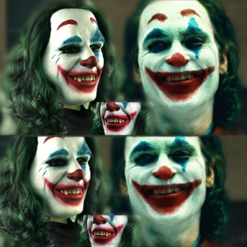 Halloween green-haired clown mask latex head cover horror party performance prop clown mask