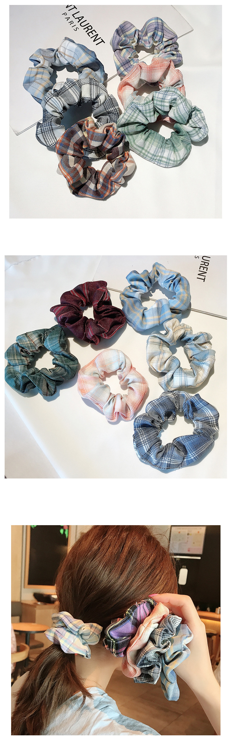 Fashion Fabric Circle Hair Scrunchies Korean Meatball Hair Rope Wholesale Nihaojewelry display picture 6