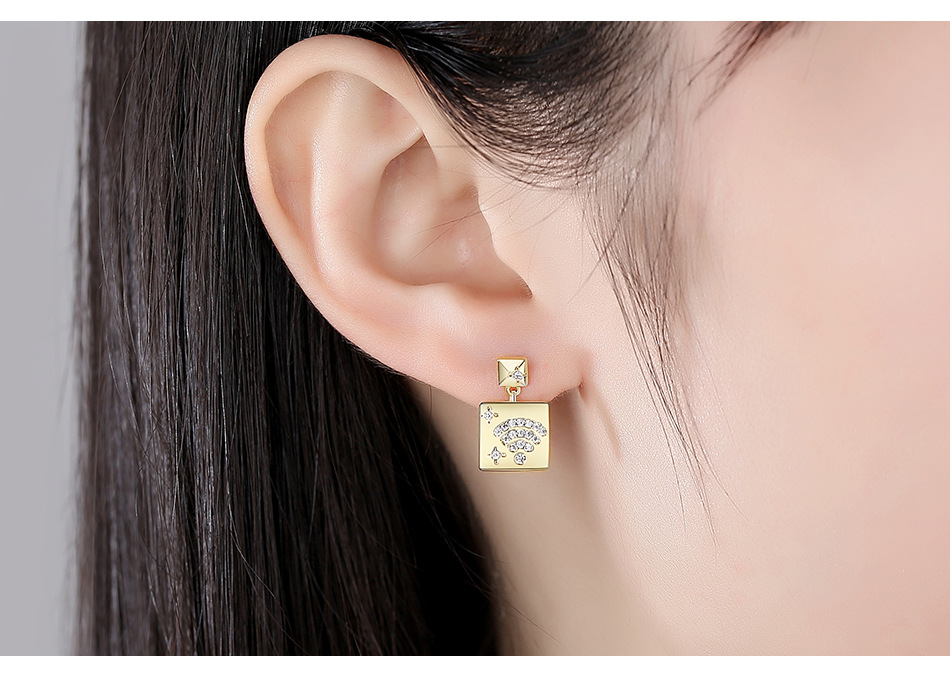 Fashion Gold Copper Inlaid Zircon Earrings display picture 2