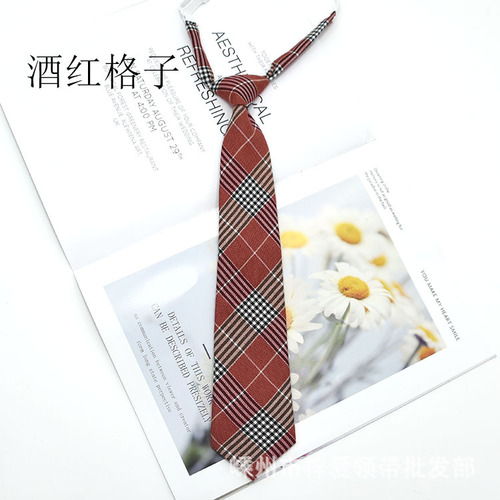 Tie School Uniform Uniform Sailor Uniform School Group Plaid JK Tie Manufacturer Wholesale Sample Incoming Material Customized Tie