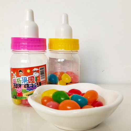 Peppa Pig Orchard Assorted Flavor Bottled Candy 50 Bottles/Drum Whistle Candy Rainbow Candy Creative Toy Nipple Children's Candy