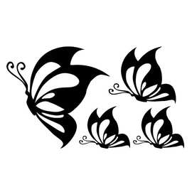 外贸4只蝴蝶车身贴个性搞笑汽车反光贴车贴纸图片创意挡划痕