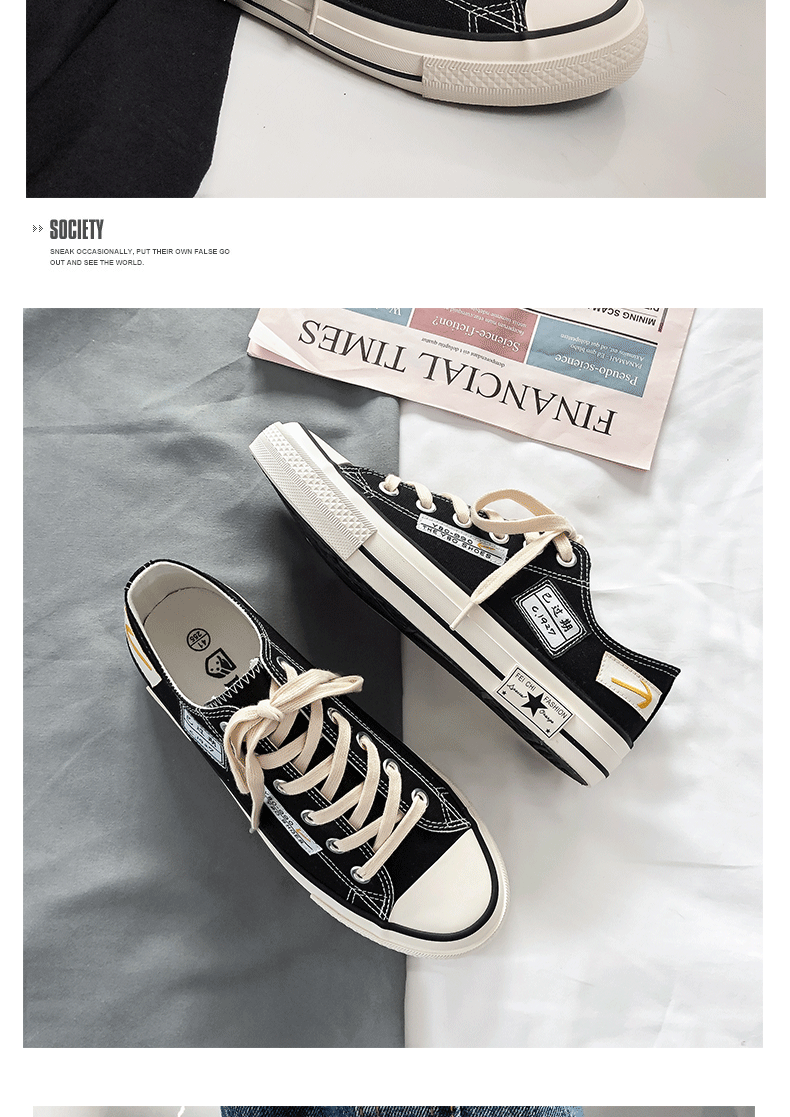 Canvas Shoes Men's Low-top Casual Sneakers Versatile Spring Style_voghion.com