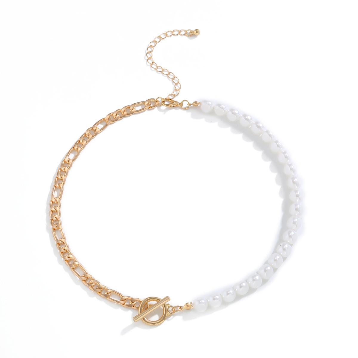 Retro Simple Pearl Alloy Necklace display picture 10