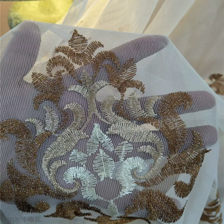 Origin wholesale European-style embroidered sheer curtain for living room and bedroom, transparent embroidered sheer fabric finished product inquiry