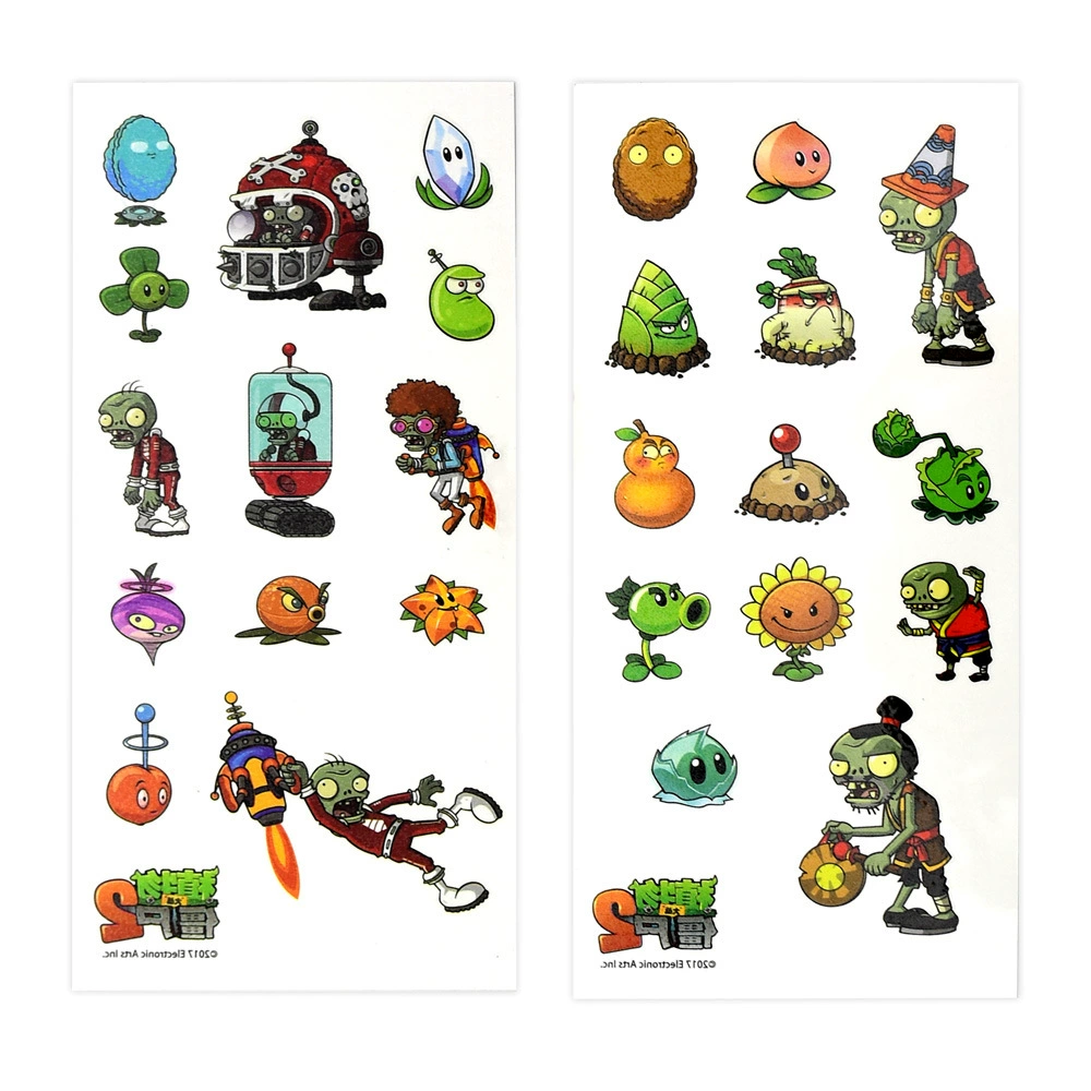 Набор тату-стикеров Plants vs. Zombies — творческая игрушка для детей, цвет лампы растения, полный набор