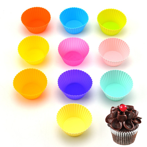 Factory Supply Silicone Muffin Cup for Baking Dessert Egg Tart Pudding 7cm Round Cake Mold DIY Cake Cup