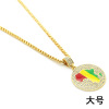 Necklace hip-hop style, round fashionable card, Aliexpress, new collection, European style