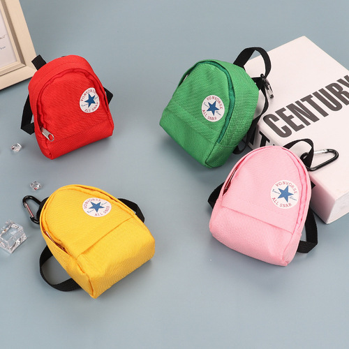 Fashionable canvas coin purse, creative mountaineering backpack, mini storage bag, key bag, coin bag, short zipper wholesale